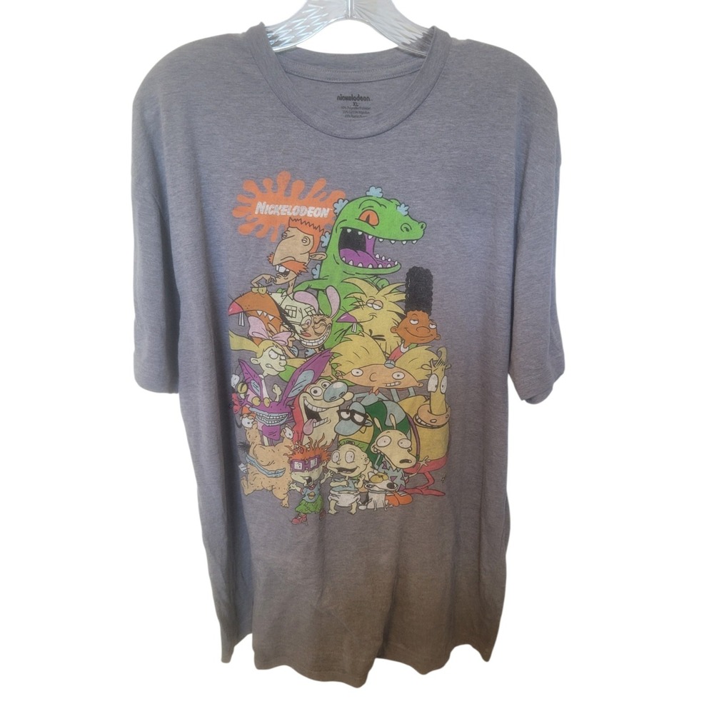 Nickelodeon Cartoons Graphics Grey Tee Shirt Size X Large